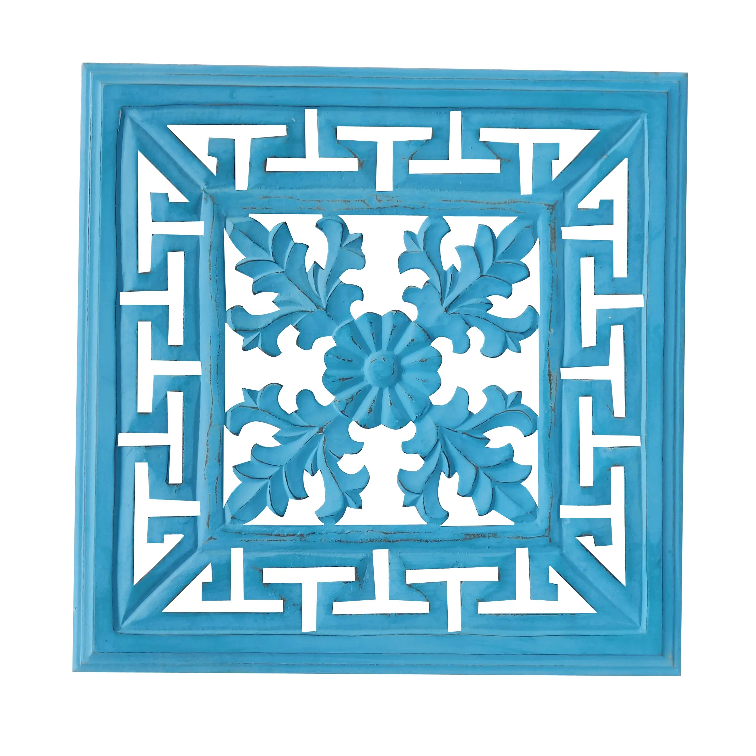 New Arrival Optimum geometrical design Quality Blue Antique Color 16 mm Thickness Hand Carved MDF Panel for Wall Decoration