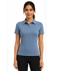 Camiseta de Polo Ecuestre de Manga Corta para Mujer, Personalizada OEM, Colores Personalizados, Corte Ajustado, Secado Rápido, Transpirable, Capa Base para Montar a Caballo - Product Image 4