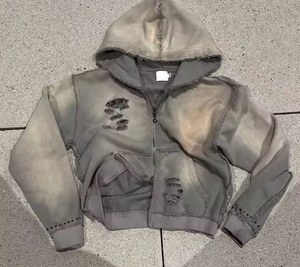 Fabricant de gros de haute qualité 100% coton pour hommes Stone Washed Winter Boxy Sweatshirts personnalisés poids lourd Acid Hoodies - Product Image 6