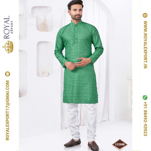 คอลเลกชัน kurta ของผู้ชายเสื้อผ้าฝ้ายเรยอนแบบดั้งเดิมใหม่สำหรับเทศกาล - Product Image 5