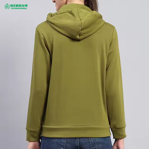 Sweats à capuche zippés pour femmes 100% coton polaire Logo personnalisé impression fermeture éclair sweats à capuche vierges 300 GSM Streetwear Service OEM - Product Image 5