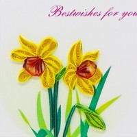 Quilling Flower Card All Occasion Carte de voeux Fleur Cadeau Fête des mères Quilling Flower Paper Handmade Top Sale
