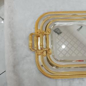 Plateau en métal décoratif pour table à manger et table basse |   Améliore l'intérieur avec une présentation élégante - Product Image 6