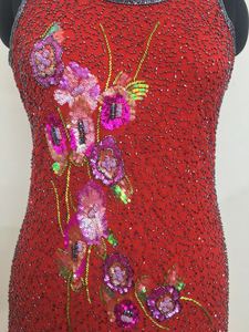 ชุดเดรสแม็กซี่สไตล์คลาสสิกสำหรับงานปาร์ตี้ตอนเย็นงานค็อกเทลแบบปักด้วยมือ - Product Image 4