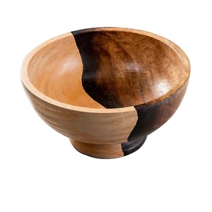 New <b>Model</b> Rounded Deep Fruit Salad Server Bowl Pasta or Noodles Dishes Serving Wooden Bowl Household Catering Serving Bowl - Product Image 1