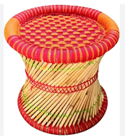 Pouf en rotin de bambou naturel à prix de gros, léger et durable pour jardin, chambre, salon, entrée