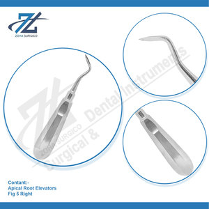 Apical Root Elevators Fig.5 Right Precision Dental Surgical <b>Tool</b> Elevator Dental Extraction Elevators Manufacturer Pakistan - Product Image 4
