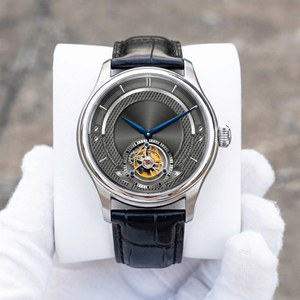 นาฬิกาตูร์บิญองกลไกหรูหรา หน้าปัดสีเทาแบบฮอบเนล สแตนเลสสตีล 316L กันน้ำ สายหนัง นาฬิกาข้อมือสำหรับนักธุรกิจ รับผลิตแบบ OEM ODM - Product Image 1