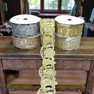 Bordures en dentelle brodées de paillettes sur base de velours écologique, sur mesure, de qualité supérieure, motif floral, style vintage pour mariage - Product Image 4