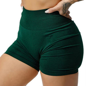 กางเกงขาสั้นเอวสูงสำหรับผู้หญิงกางเกงกีฬาขาสั้นผ้าสแปนเด็กซ์/ โพลีเอสเตอร์สำหรับออกกำลังกายในยิม - Product Image 2