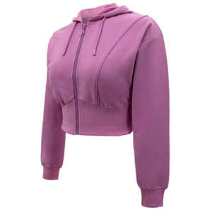 Chaqueta universitaria para mujer al mejor precio, ropa informal, Material transpirable de secado rápido, patrón sólido, cuello levantado, lana, cantidad de tinte a granel - Product Image 2