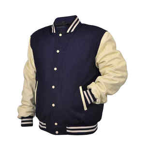 Chaqueta Universitaria de Béisbol de Cuero de Alta Calidad con Cuello Alto, Tela de Lona, Prenda de Invierno, Transpirable, con Exterior de Algodón - Product Image 5