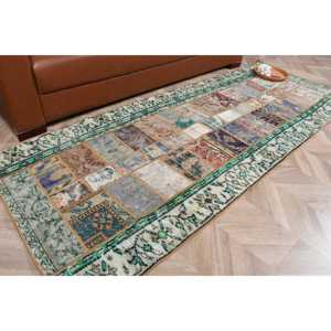 3.1x8 ft Rug, <b>Runner</b> Turkish Rug, <b>Green</b> Persian Rug - Product Image 1