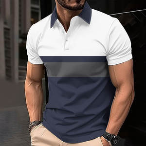 Piqué clásico para hombre para Polo, tela de Jersey de manga corta de algodón con patrón sólido y logotipo OEM para ropa informal y de oficina - Product Image 4