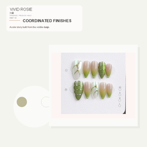 <span class=keywords><strong>Faux</strong></span> <span class=keywords><strong>Ongles</strong></span> Press-On Faits Main Longs Amande Nude Vert Citron Ombré Chrome Argenté Géométriques Personnalisés Vente en Gros 10 PIÈCES - Product Image 5