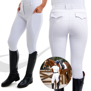 Obtenez des jodhpurs et des culottes d'équitation personnalisés pour femmes en gros, obtenez des leggings d'équitation personnalisés avec poche et extensible doux - Product Image 3