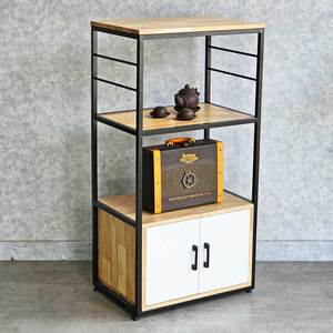 60x40x115cm Rubber Wood Multipurpose <b>Kitchen</b> Shelf Stand KB68048-Microwave Oven & <b>Kitchen</b> <b>Storage</b> - Product Image 2