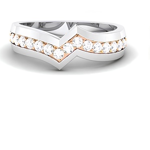 Bague en or massif 18 carats intemporelle avec diamant véritable - Product Image 5