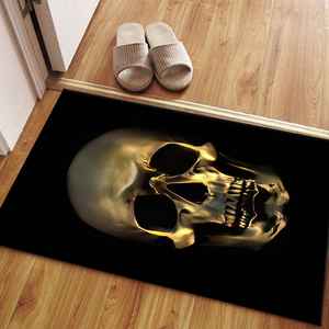 Golden <b>Skull</b> Rug, Loft Rug, <b>Skull</b> Rugs, Modern Rug, Salon <b>Decor</b> Rug,With Pile Soft Rug - Product Image 5