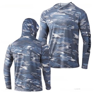 เสื้อตกปลาแขนยาวสำหรับผู้ชายเสื้อมีฮู้ดแห้งเร็วป้องกันแสงแดดเสื้อตกปลา - Product Image 1