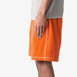 Ropa informal de alta calidad 100% algodón Polar Fleece Heavyweight Shorts con costuras en contraste Pantalones cortos holgados transpirables para hombres - Product Image 4