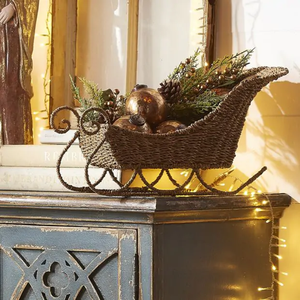 Accesorios de decoración para el hogar al por mayor de trineo de algas marinas tejidas de Vietnam para decoraciones navideñas y elegantes - Product Image 3