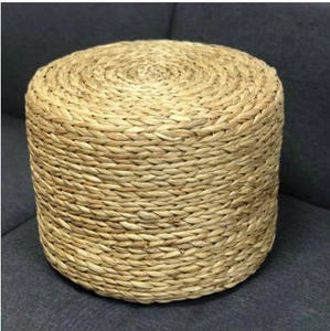 Cojín de Piso de Jacinto de Agua, Taburete Otomano Trenzado Hecho a Mano para Decoración de Sala de Estar - Product Image 4