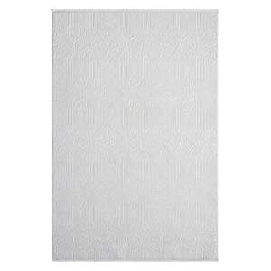 Ensemble de tapis de salon Konfor Elex 5203, tapis moderne en polyester tissé blanc à franges droites - Product Image 5