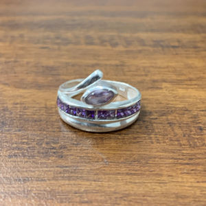 Anillo de Amatista de 3.5 Gramos, Joyería Fina con Gema Tallada en Plata de Ley 925, Ligero, para Uso Diario, Ideal para Regalo - Product Image 1