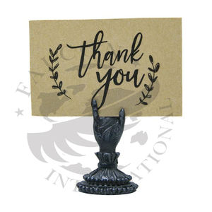 Porte-cartes de table en acier inoxydable de style professionnel moderne avec logo personnalisé Présentoir de numéro de table argenté Technique de moulage Métal - Product Image 5