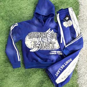 Conjunto de Sudadera y Pantalones Deportivos para Hombre, Personalizado al por Mayor, de Doble Cintura, Holgado y Oversize, con Sudadera con Capucha y Pantalones Deportivos Acampanados - Product Image 2