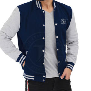 Veste Letterman élégante pour hommes de haute qualité 100% coton Design unique avec col montant - Product Image 2