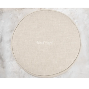 Tabouret pouf rond rembourré en mousse plaqué or acier inoxydable pin et contreplaqué cadre pieds ignifuges usine OEM - Product Image 6