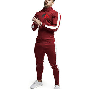 Conjuntos de prendas de vestir exteriores de alta calidad de punto Unisex Multi bolsillo hombres Joggers trajes conjunto Slim Fit ropa de entrenamiento conjunto de dos piezas chándal - Product Image 1