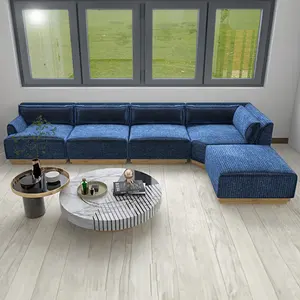 Produksi Desain ANDA SENDIRI nyaman 7 tempat duduk Sofa sudut Set furnitur ruang tamu dengan harga kompetitif Canape Salon dari Ike Nam