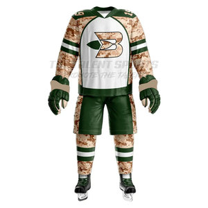 Tenue de hockey sur glace prête pour le match, panneaux en maille respirante, design ajusté, 100 % polyester, personnalisable avec nom et logo d'équipe, pour homme adulte - Product Image 2
