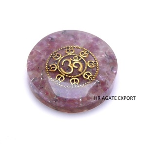 Vente en gros de pierre de guérison en cristal naturel symbole de matrone orgonite orgone pierre précieuse tranche sous-verre pour la décoration - Product Image 6