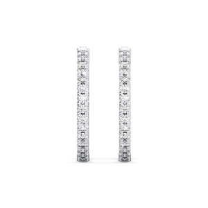 Crisp Elegance 2.00 Ct Round Lab Grown Diamond Hoop <b>Earrings</b> 14K White Gold <b>Hinged</b> Design Wholesale OEM Available - Product Image 5
