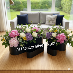 Juego de Arreglos Florales Artificiales con Base de Metal Moderna Personalizada, Florero Decorativo Portátil con Acabado Mate para Interiores del Hogar - Product Image 2