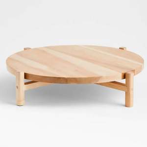 Venta caliente Nuevo diseño de madera Lazy Susan plato redondo con soporte de utensilios de cocina soporte para pasteles al por mayor hecho a mano de La India - Product Image 6