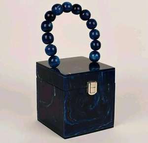 Sac à bandoulière en pierre de résine de vadrouille dorée pour femmes sac cadeau de mariage et de soirée à la mode - Product Image 2