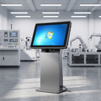 Pantalla Táctil Industrial de 32 Pulgadas, 1080p, I7, DDR5, Capacitiva, Multitáctil, RS485 para DP, Sin Ventilador, con Soporte de Piso, para PC con Linux/Android
