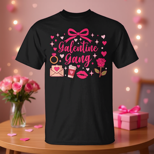 Camiseta promocional Galentine Gang Coquette Bow Aesthetic Pink Hearts - Product Image 3