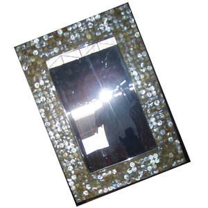 mother of pearl mirror <b>frame</b> SEASHELL JEWELRY <b>Frame</b> mirror Motive yellow colour Size 60x85cm - Product Image 3