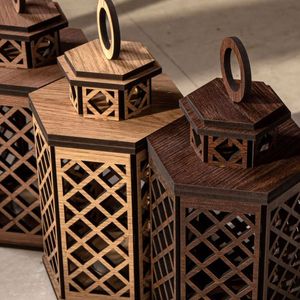 Linternas de madera rústicas modernas para un ambiente acogedor - Product Image 1