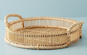 Bandeja de Comida de Bambú Hecha a Mano por Proveedor Vietnamita, Bandeja de Servicio Decorativa Moderna con Mimbre Natural para Servir Postres - Product Image 5