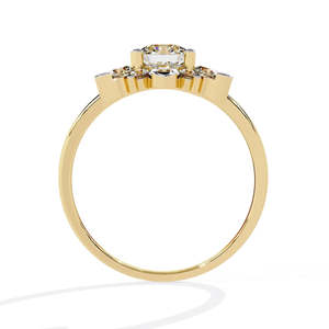 Elegante Anillo de Diamantes de Moissanita Redondos en Oro Amarillo de 18K para Mujer, Regalo de Compromiso, Boda, Aniversario, Joyería - Product Image 2