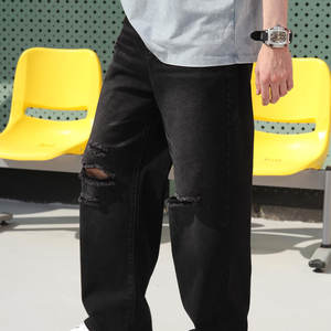 Pantalons en jean décontractés pour hommes, taille oversize, coupe régulière, nouvelle mode, design personnalisé, pantalons en jean slim pour hommes, taille oversize - Product Image 4