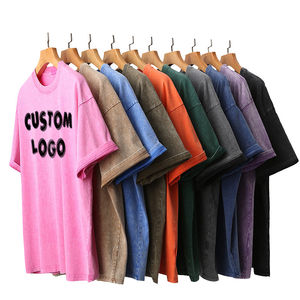 เสื้อยืดคอตตอนทรงโอเวอร์ไซส์สไตล์วินเทจยูนิเซ็กซ์ ล้างสีแบบแอซิดวอช พิมพ์ลายสกรีนตามสั่ง - Product Image 1