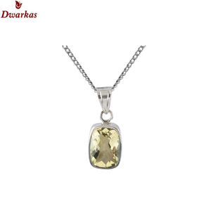 El mejor regalo para mujer, collar con colgante de piedras preciosas de cuarzo limón de plata de ley S925, venta al por mayor, precio bajo, stock listo - Product Image 2